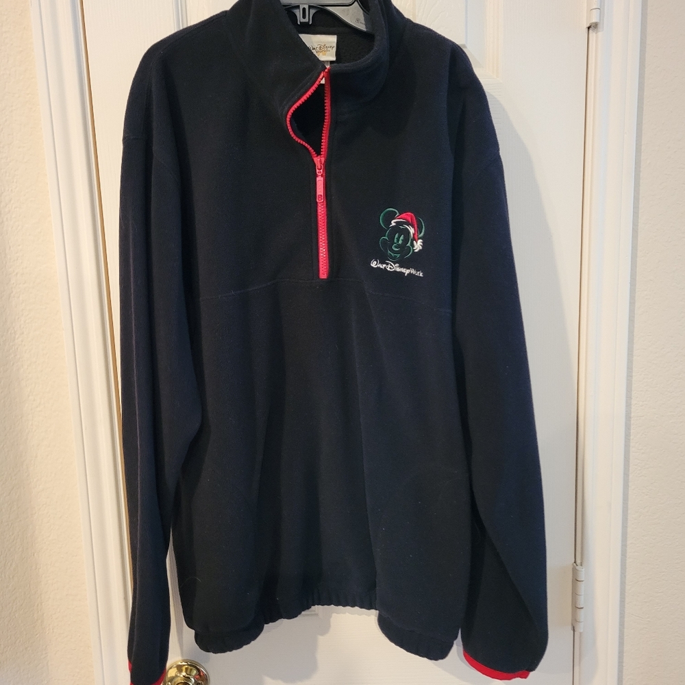 Disney World Fleece Pullover Sweater - Men's Size Large - Mickey Christm…